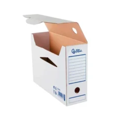 CAJA ARCHIVO DEFINITIVO AUTOMATICA LIDERPAPEL DIN A4 CARTON RECICLADO 325G/M2 LOMO 100 MM BLANCO 360X100X255MM