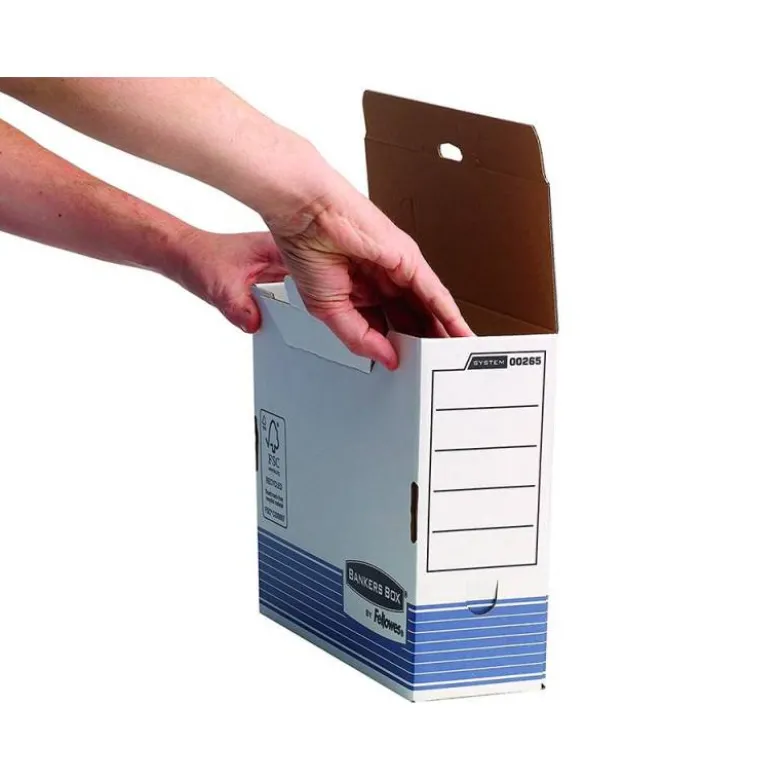 CAJA ARCHIVO DEFINITIVO FELLOWES CARTON RECICLADO DIN A4 100 MM COLOR AZUL