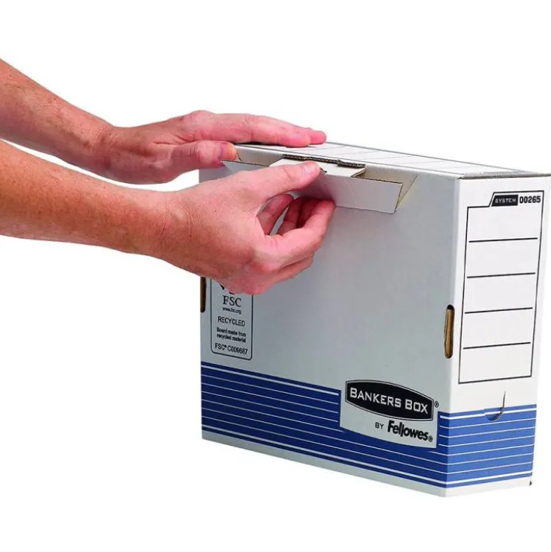 CAJA ARCHIVO DEFINITIVO FELLOWES CARTON RECICLADO DIN A4 100 MM COLOR AZUL
