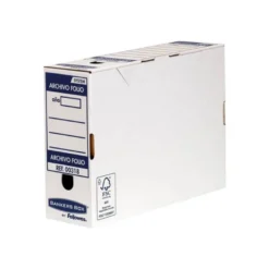 CAJA ARCHIVO DEFINITIVO FELLOWES CARTON RECICLADO FOLIO 100 MM COLOR AZUL