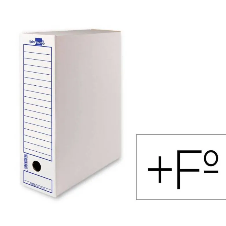 CAJA ARCHIVO DEFINITIVO LIDERPAPEL ECOUSE CARTON 100% RECICLADO FOLIO PROLONGADO 388X275X116MM 325G/M2