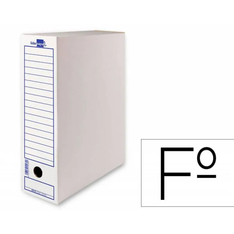 CAJA ARCHIVO DEFINITIVO LIDERPAPEL ECOUSE CARTON 100% RECICLADO FOLIO 365X251X100MM 340G/M2