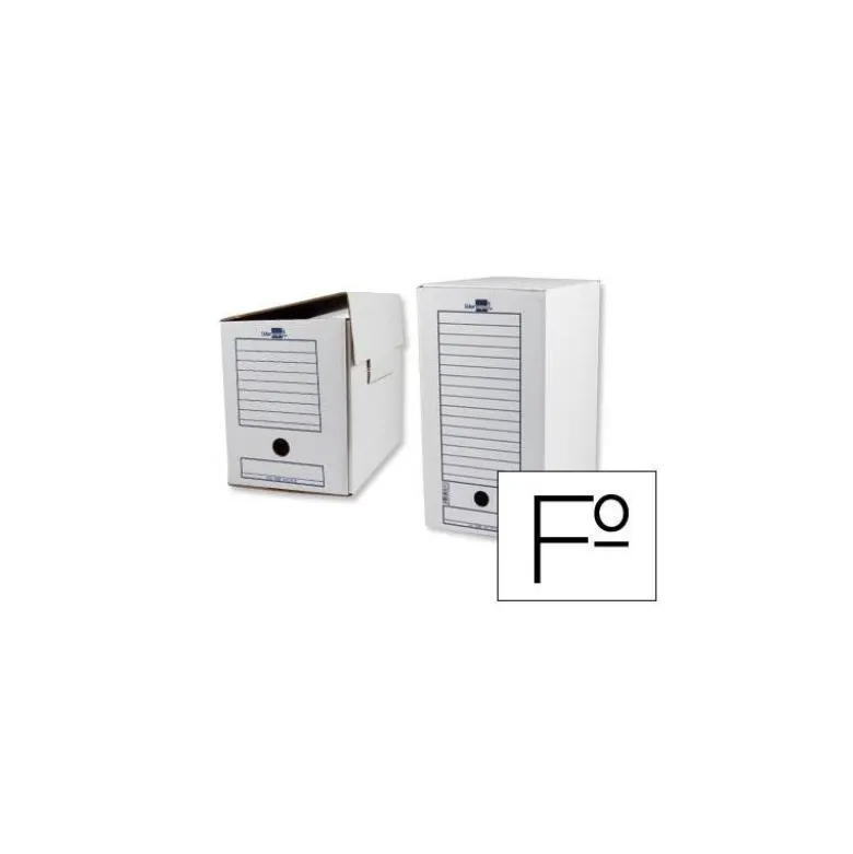 CAJA ARCHIVO DEFINITIVO LIDERPAPEL ECOUSE CARTON 100% RECICLADO FOLIO DOBLE ANCHO 367X251X200MM 325G/M2