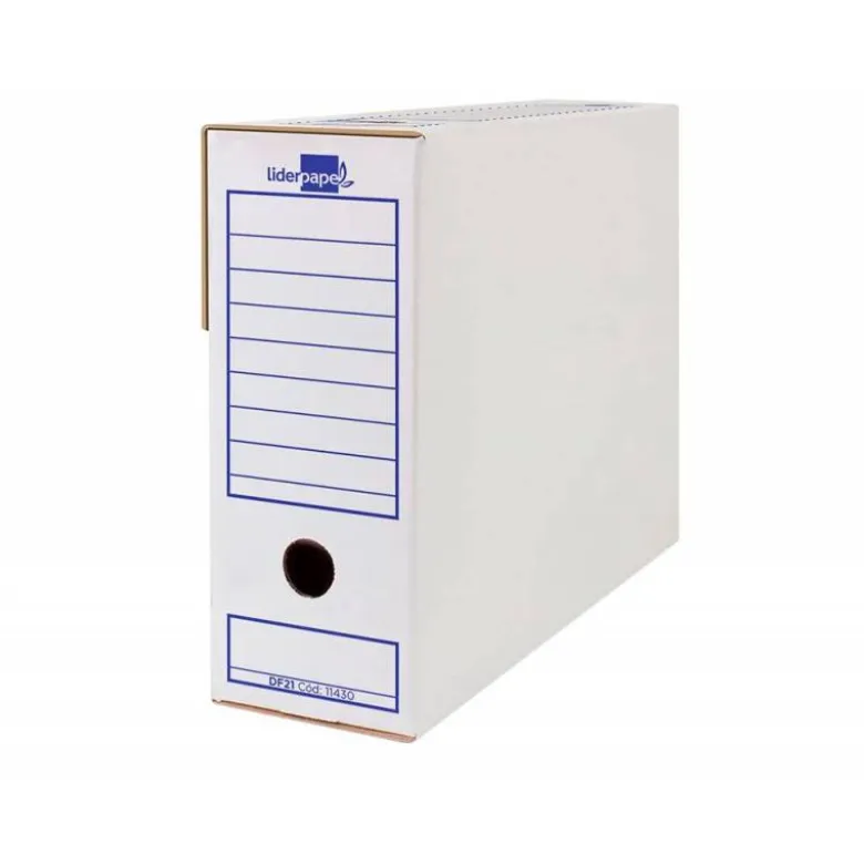 CAJA ARCHIVO DEFINITIVO LIDERPAPEL ECOUSE CARTÓN 100% RECICLADO 106 LISTADOS DE ORDENADOR 430X316X116MM 325G/M2