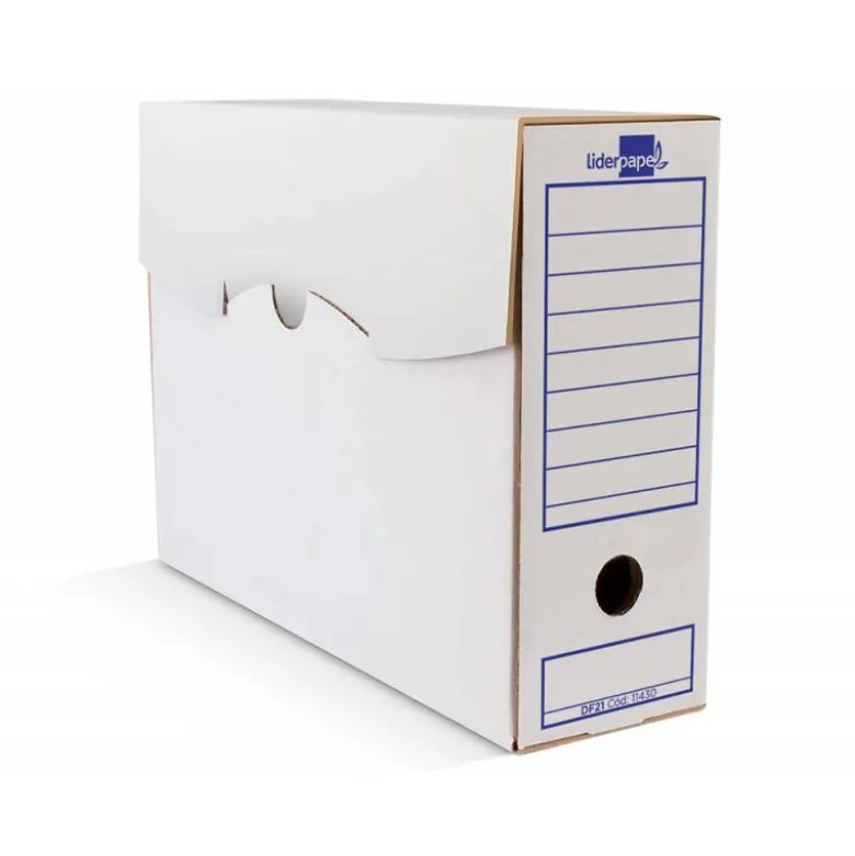 CAJA ARCHIVO DEFINITIVO LIDERPAPEL ECOUSE CARTÓN 100% RECICLADO 106 LISTADOS DE ORDENADOR 430X316X116MM 325G/M2