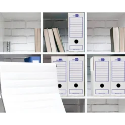 CAJA ARCHIVO DEFINITIVO LIDERPAPEL ECOUSE CARTÓN 100% RECICLADO 106 LISTADOS DE ORDENADOR 430X316X116MM 325G/M2