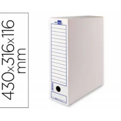 CAJA ARCHIVO DEFINITIVO LIDERPAPEL ECOUSE CARTÓN 100% RECICLADO 106 LISTADOS DE ORDENADOR 430X316X116MM 325G/M2