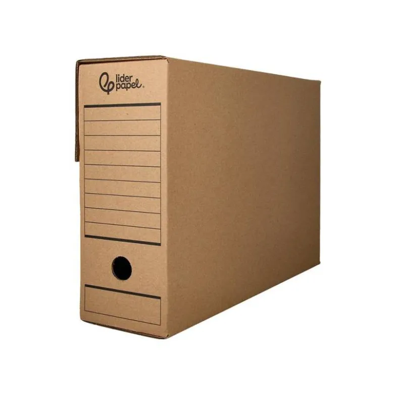 CAJA ARCHIVO DEFINITIVO LIDERPAPEL FOLIO PROLONGADO CARTON RECICLADO 325G/M2 LOMO 116 MM KRAFT 388X116X275 MM