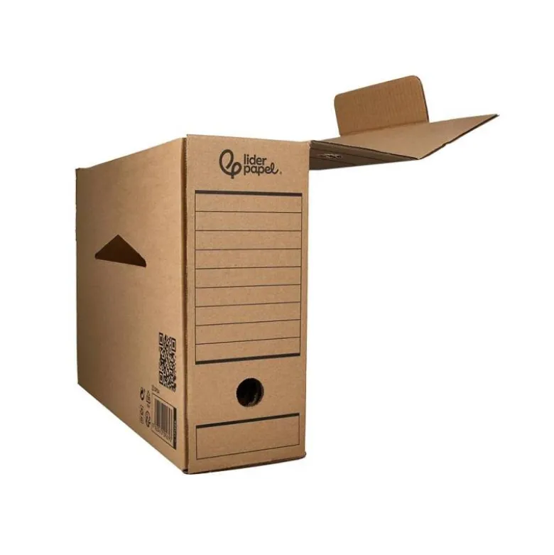 CAJA ARCHIVO DEFINITIVO LIDERPAPEL FOLIO PROLONGADO CARTON RECICLADO 325G/M2 LOMO 116 MM KRAFT 388X116X275 MM