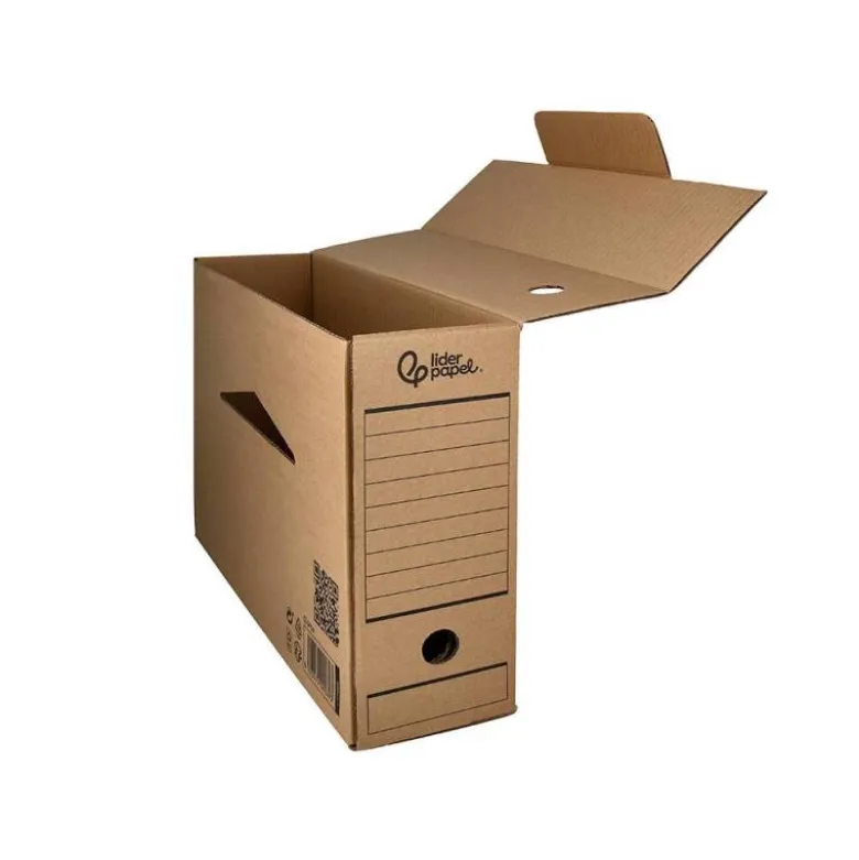 CAJA ARCHIVO DEFINITIVO LIDERPAPEL FOLIO PROLONGADO CARTON RECICLADO 325G/M2 LOMO 116 MM KRAFT 388X116X275 MM