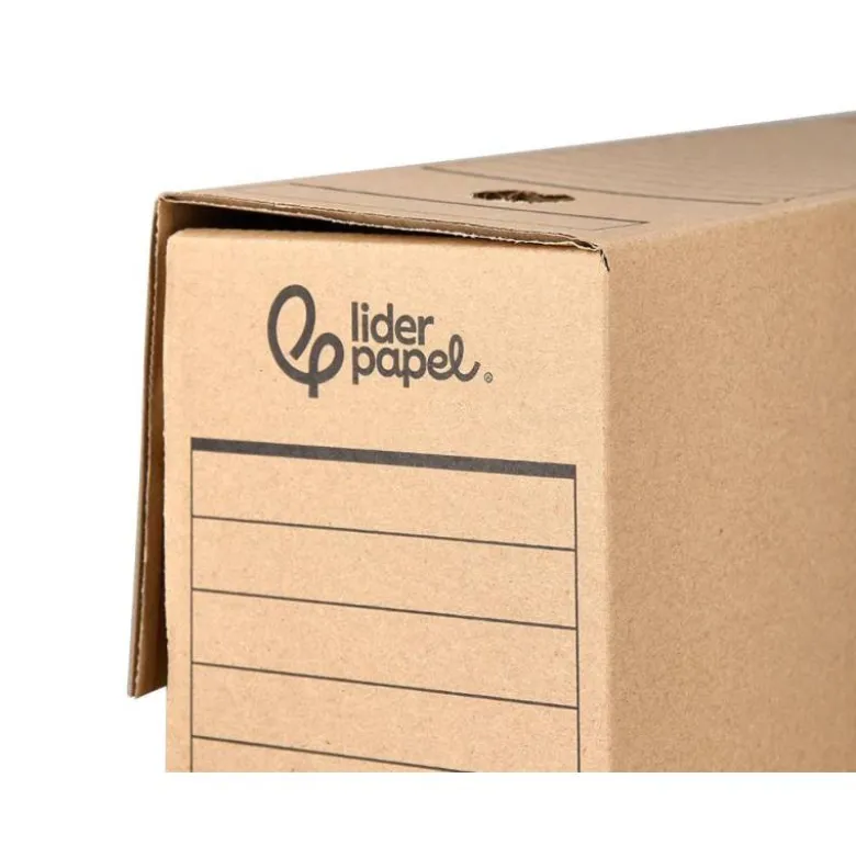CAJA ARCHIVO DEFINITIVO LIDERPAPEL FOLIO PROLONGADO CARTON RECICLADO 325G/M2 LOMO 116 MM KRAFT 388X116X275 MM