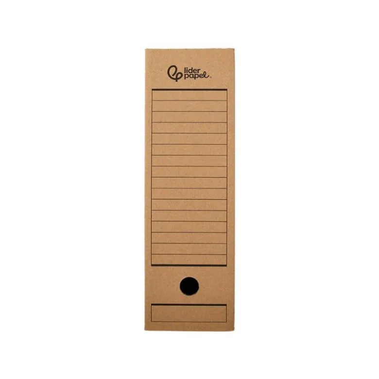 CAJA ARCHIVO DEFINITIVO LIDERPAPEL FOLIO PROLONGADO CARTON RECICLADO 325G/M2 LOMO 116 MM KRAFT 388X116X275 MM