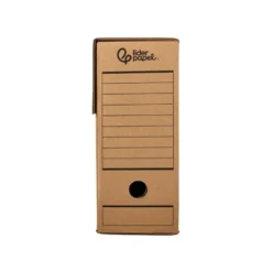 CAJA ARCHIVO DEFINITIVO LIDERPAPEL FOLIO PROLONGADO CARTON RECICLADO 325G/M2 LOMO 116 MM KRAFT 388X116X275 MM