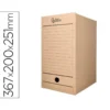 CAJA ARCHIVO DEFINITIVO LIDERPAPEL FOLIO DOBLE ANCHO CARTON RECICLADO 400G/M2 LOMO 200 MM KRAFT 367X200X251 MM