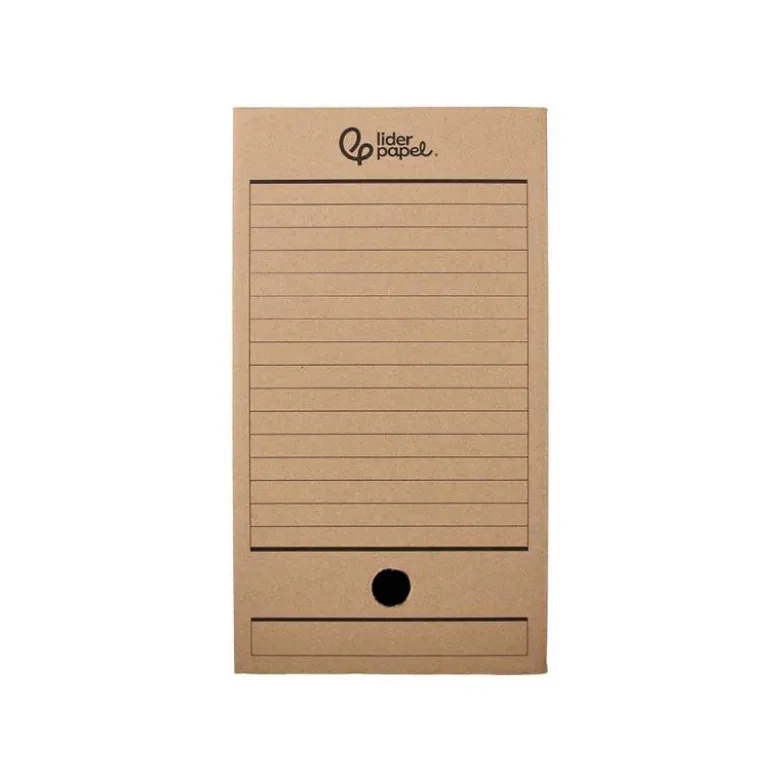 CAJA ARCHIVO DEFINITIVO LIDERPAPEL FOLIO DOBLE ANCHO CARTON RECICLADO 400G/M2 LOMO 200 MM KRAFT 367X200X251 MM
