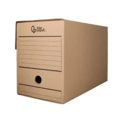 CAJA ARCHIVO DEFINITIVO LIDERPAPEL FOLIO DOBLE ANCHO CARTON RECICLADO 400G/M2 LOMO 200 MM KRAFT 367X200X251 MM