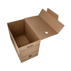 CAJA ARCHIVO DEFINITIVO LIDERPAPEL FOLIO DOBLE ANCHO CARTON RECICLADO 400G/M2 LOMO 200 MM KRAFT 367X200X251 MM