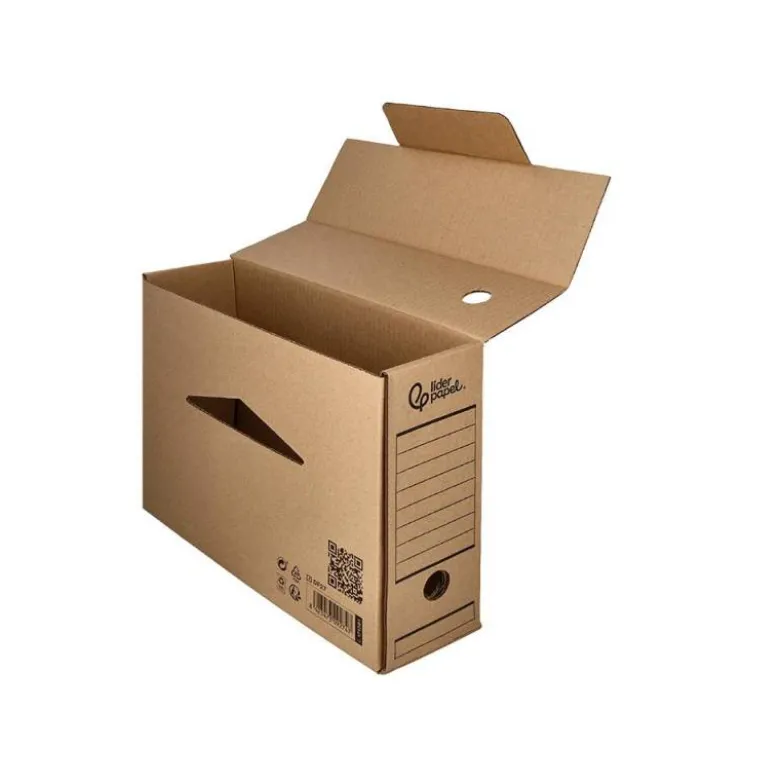 CAJA ARCHIVO DEFINITIVO LIDERPAPEL DIN A4 CARTON RECICLADO 325G/M2 LOMO 82 MM KRAFT 325X82X250 MM