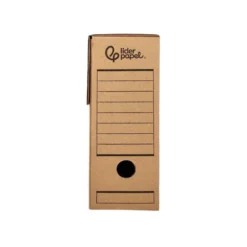 CAJA ARCHIVO DEFINITIVO LIDERPAPEL DIN A4 CARTON RECICLADO 325G/M2 LOMO 82 MM KRAFT 325X82X250 MM