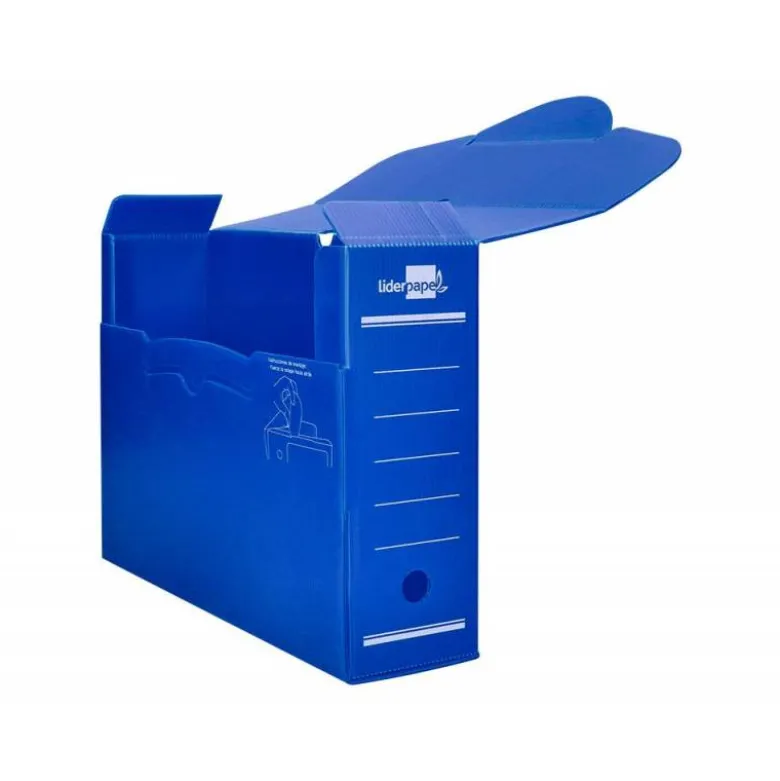 CAJA ARCHIVO DEFINITIVO PLASTICO LIDERPAPEL AZUL 360X260X100 MM