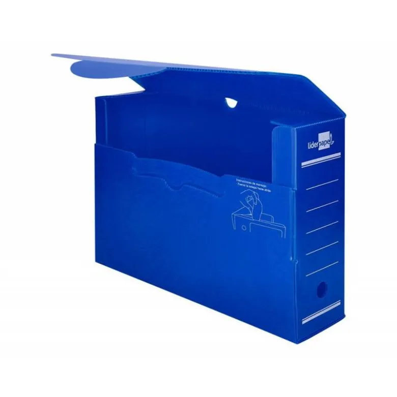 CAJA ARCHIVO DEFINITIVO PLASTICO LIDERPAPEL AZUL 360X260X100 MM