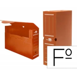 Caja archivo definitivo plastico liderpapel marron 360x260x100 mm