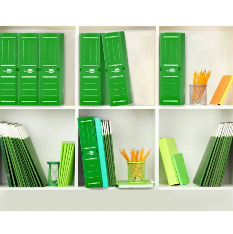 Caja archivo definitivo plastico liderpapel verde 360x260x100 mm