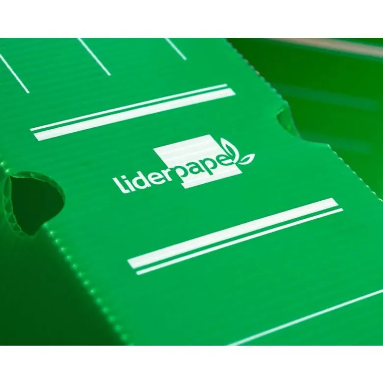 Caja archivo definitivo plastico liderpapel verde 360x260x100 mm