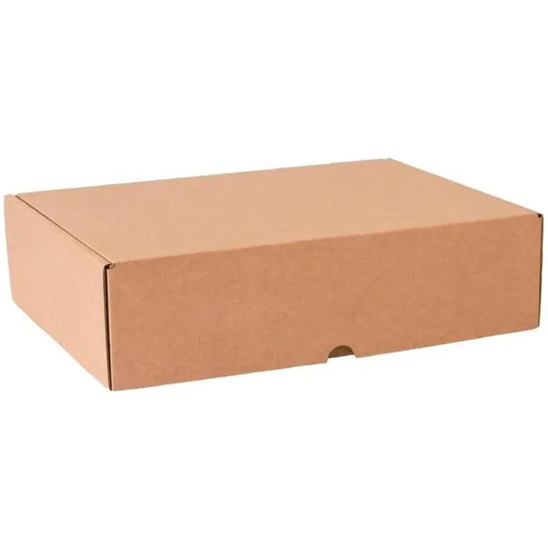 CAJA AUTOMONTABLE Q-CONNECT PARA E-COMMERCE Y REGALO CARTON RECICLADO CANAL SIMPLE 3 MM KRAFT 330X250X100 MM