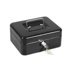 Caja caudales Q-Connect 8" 200x160x90 mm negro con bandeja portamonedas