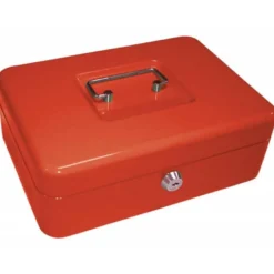 Caja caudales Q-Connect 10" 250x180x90 mm rojo con bandeja portamonedas