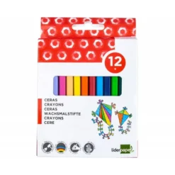 Caja lápices de cera 12 colores Liderpapel