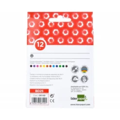 Caja lápices de cera 12 colores Liderpapel