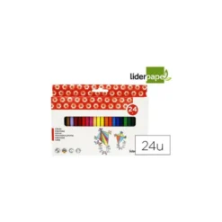 Caja lápices de cera 24 colores Liderpapel