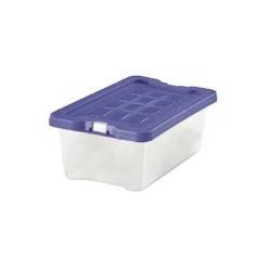 CAJA MULTIUSOS FAIBO TRANSPARENTE CON ASAS Y TAPA COLORES CAPACIDAD 4 L 280X180X120 MM