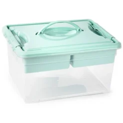 CAJA ORGANIZADORA PLASTICO PLASTICFORTE N 9 CON BANDEJA COLORES SURTIDOS 27X34X18 CM