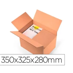 CAJA PARA EMBALAR MARCA Q-CONNECT ULTRARRESISTENTE REGULABLE EN ALTURA CARTON CANAL DOBLE 7 MMCOLOR KRAFT 350X325X280 MM