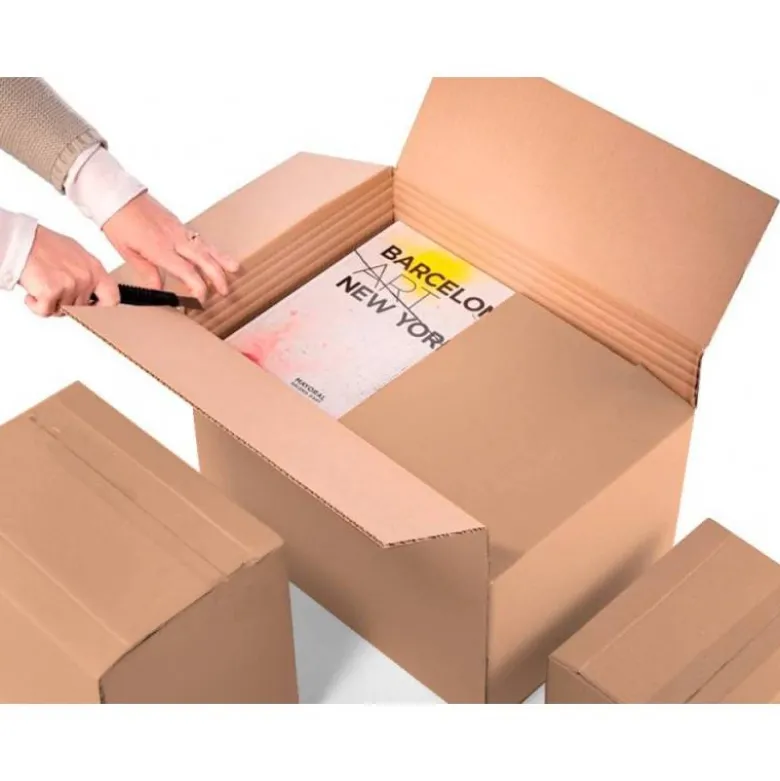 CAJA PARA EMBALAR MARCA Q-CONNECT ULTRARRESISTENTE REGULABLE EN ALTURA CARTON CANAL DOBLE 7 MMCOLOR KRAFT 350X325X280 MM