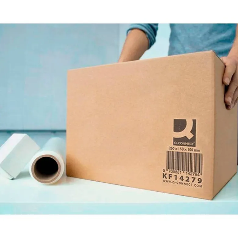 CAJA PARA EMBALAR Q-CONNECT AMERICANA CARTON RECICLADO CANAL SIMPLE 5 MM COLOR KRAFT 250X150X100 MM