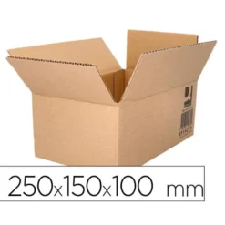 CAJA PARA EMBALAR Q-CONNECT AMERICANA CARTON RECICLADO CANAL SIMPLE 5 MM COLOR KRAFT 250X150X100 MM