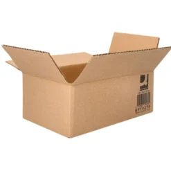 CAJA PARA EMBALAR Q-CONNECT AMERICANA CARTON RECICLADO CANAL SIMPLE 5 MM COLOR KRAFT 250X150X100 MM
