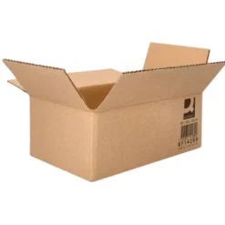 CAJA PARA EMBALAR Q-CONNECT AMERICANA CARTON RECICLADO CANAL SIMPLE 5 MM COLOR KRAFT 350X250X220 MM