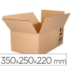 CAJA PARA EMBALAR Q-CONNECT AMERICANA CARTON RECICLADO CANAL SIMPLE 5 MM COLOR KRAFT 350X250X220 MM