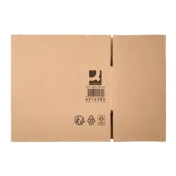CAJA PARA EMBALAR Q-CONNECT AMERICANA CARTON RECICLADO CANAL SIMPLE 5 MM COLOR KRAFT 350X250X220 MM