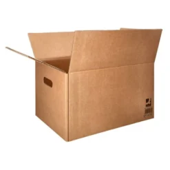 CAJA PARA EMBALAR Q-CONNECT AMERICANA CON ASAS CARTON RECICLADO CANAL SIMPLE 5 MM COLOR KRAFT 500X340X310 MM