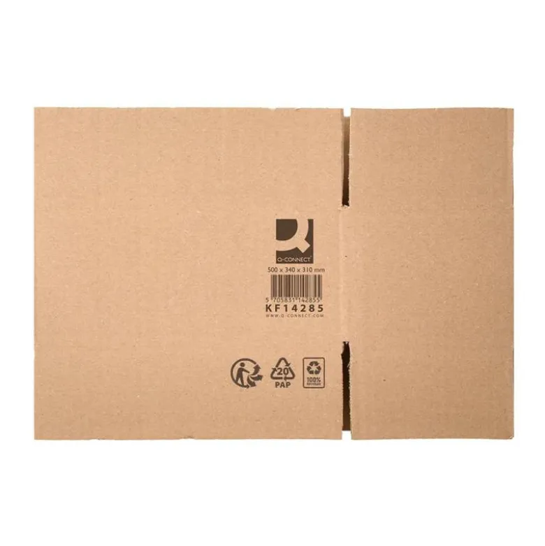 CAJA PARA EMBALAR Q-CONNECT AMERICANA ULTRARRESISTENTE CARTON RECICLADO CANAL DOBLE 7MM COLOR KRAFT 500X340X310 MM