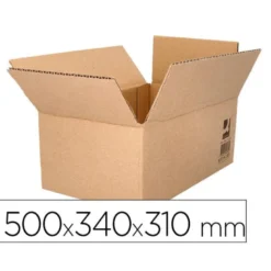 CAJA PARA EMBALAR Q-CONNECT AMERICANA ULTRARRESISTENTE CARTON RECICLADO CANAL DOBLE 7MM COLOR KRAFT 500X340X310 MM