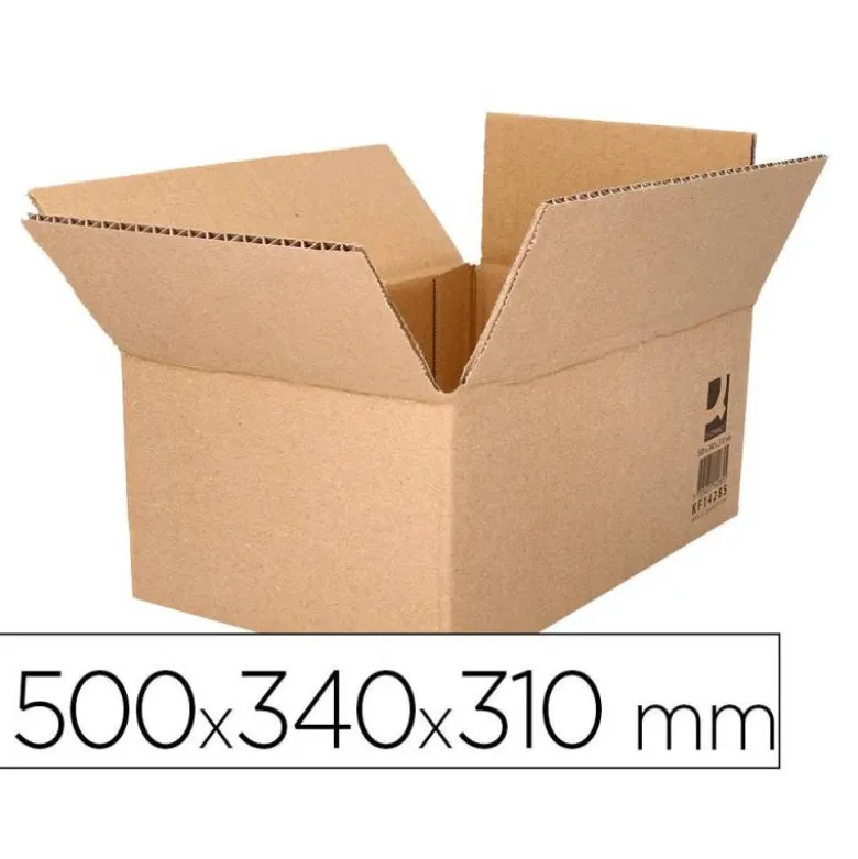 CAJA PARA EMBALAR Q-CONNECT AMERICANA ULTRARRESISTENTE CARTON RECICLADO CANAL DOBLE 7MM COLOR KRAFT 500X340X310 MM