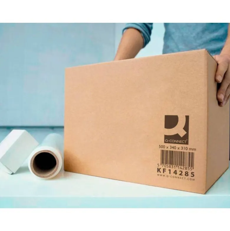 CAJA PARA EMBALAR Q-CONNECT AMERICANA ULTRARRESISTENTE CARTON RECICLADO CANAL DOBLE 7MM COLOR KRAFT 500X340X310 MM