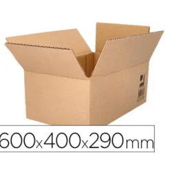 CAJA PARA EMBALAR Q-CONNECT AMERICANA ULTRARRESISTENTE CARTON RECICLADO CANAL DOBLE 7MM COLOR KRAFT 600X400X290 MM